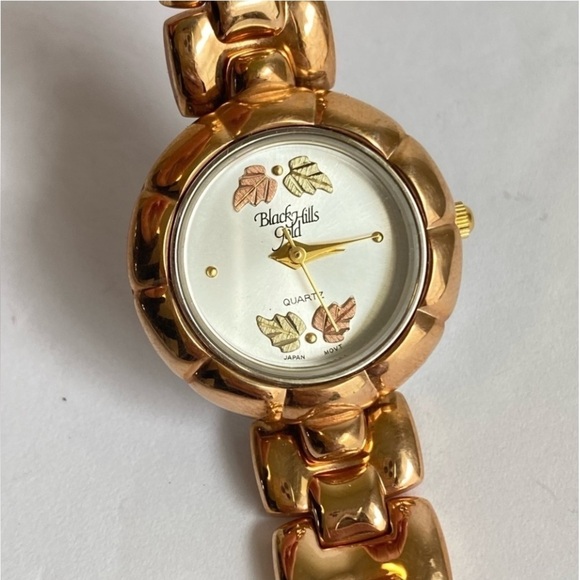 BlackHills Gold Watch Rose Gold‎ Band Pink Green Leaves Black Hills Womens main image 7